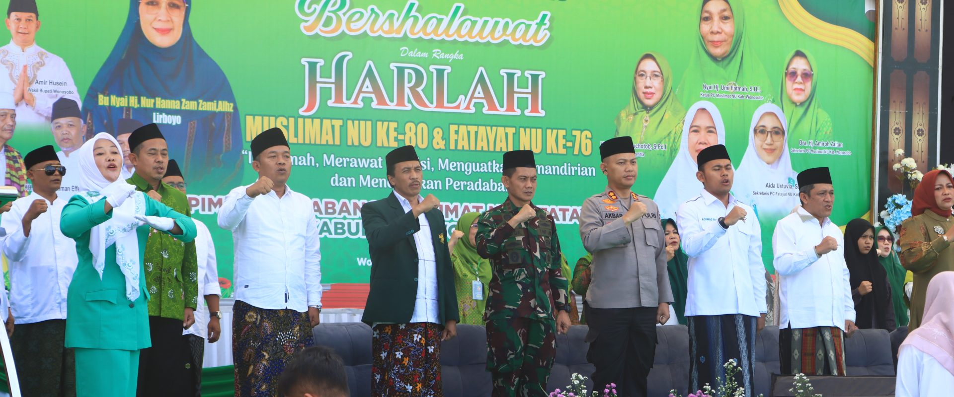 Harlah Muslimat NU, Fatayat NU Wonosobo, Alun-Alun Wonosobo, Kapolres Wonosobo, Sholawat Bersama