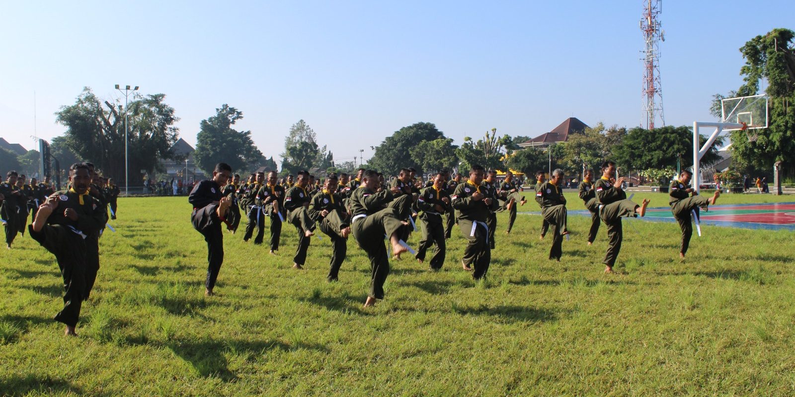 kodim 0707 wonosobo, pencak silat militer, kesiapan prajurit tni, alun-alun wonosobo, kedu