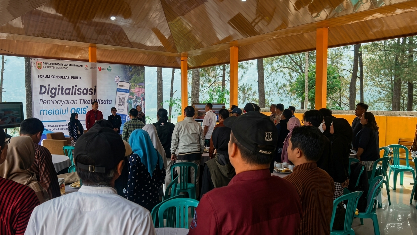 QRIS wisata Wonosobo, Telaga Menjer, Taman Rekreasi Kalianget, retribusi daerah, tiket non-tunai