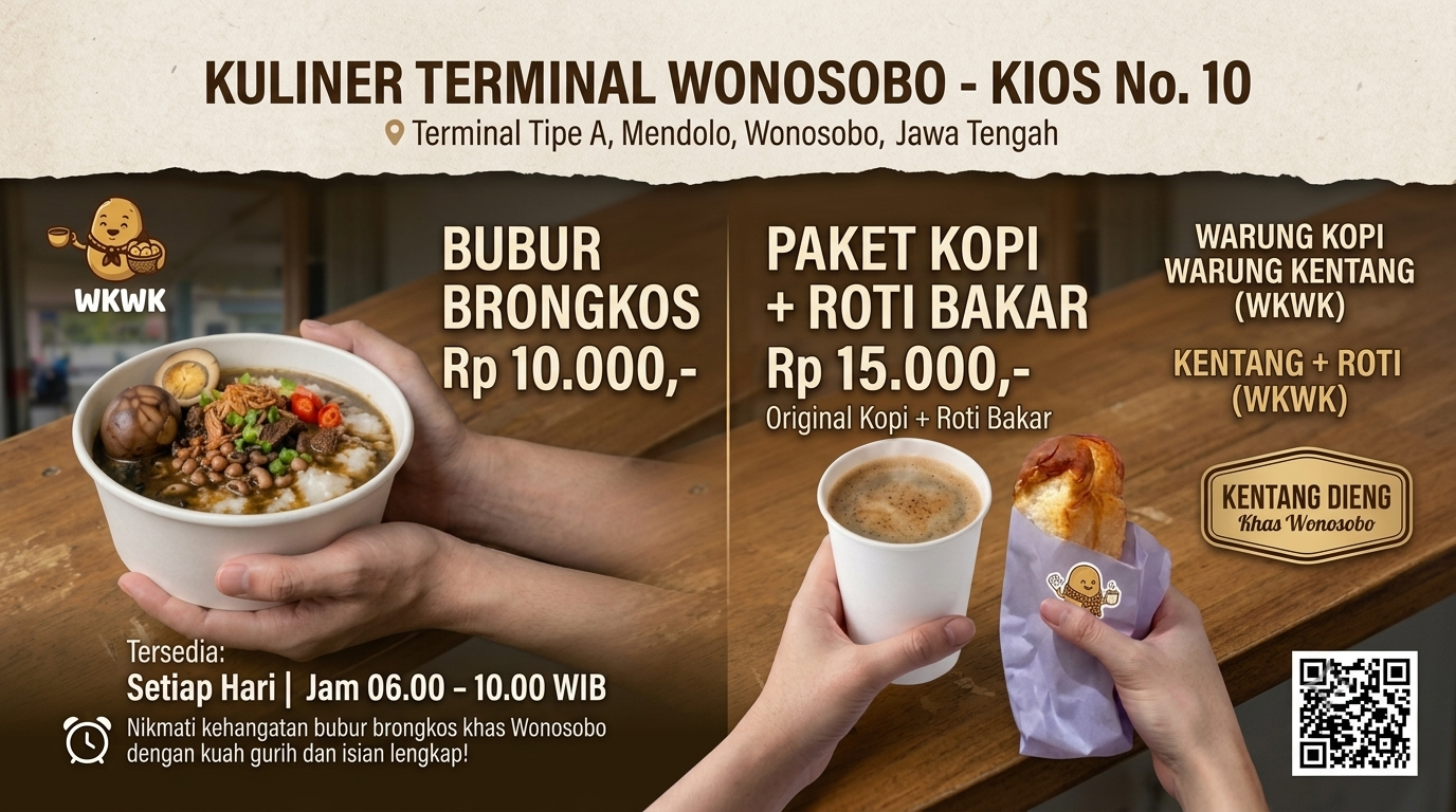 warung kopi buka pagi, warung kopi terminal mendolo, terminal mendolo wonosobo, tempat ngopi pagi wonosobo, kuliner terminal mendolo, kuliner wonosobo
