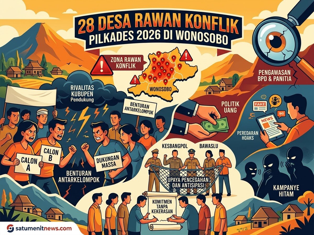 Pilkades Wonosobo 2026, Desa Rawan Konflik, Pilkades Serentak, Keamanan Kedu, Bawaslu Wonosobo