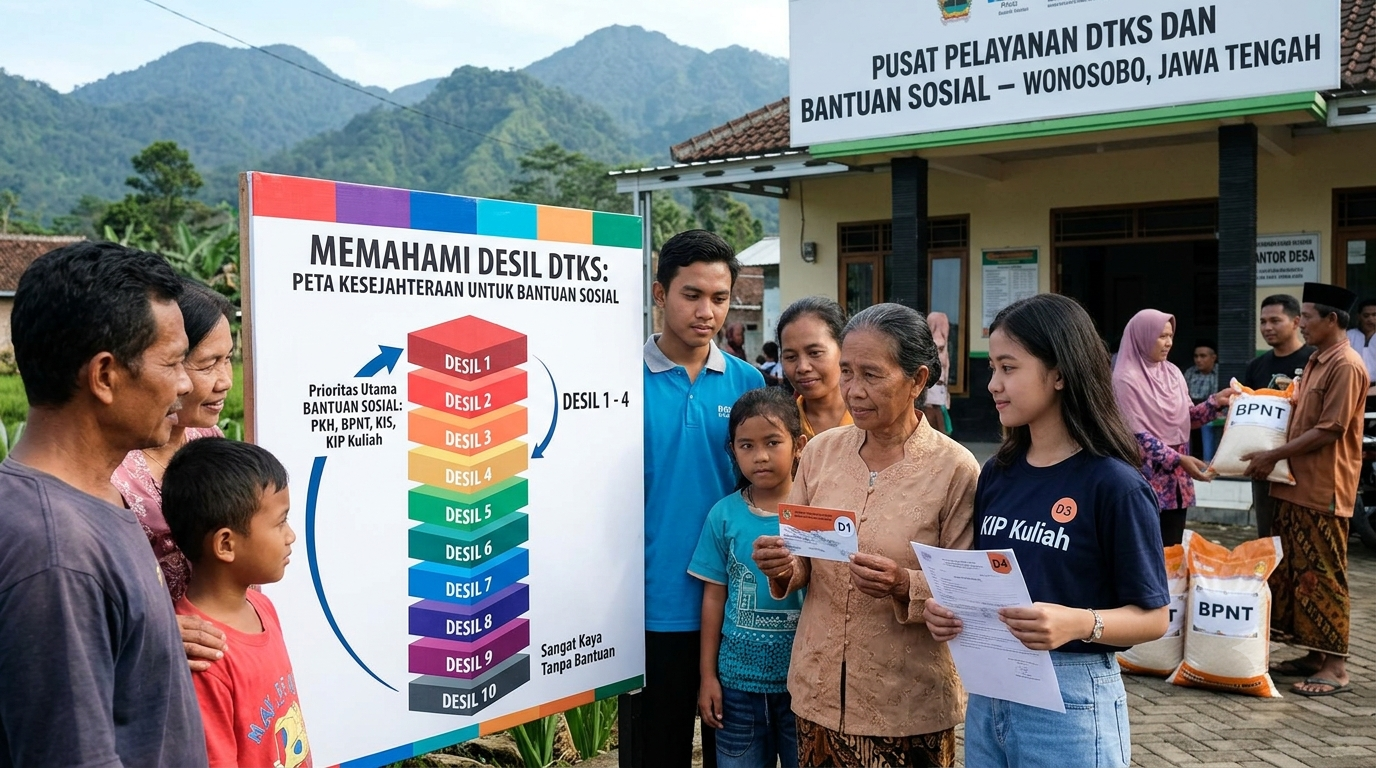 pengertian desil, desil DTKS adalah, klasifikasi kemiskinan, bantuan sosial, KIP kuliah, Data Terpadu Kesejahteraan Sosial, rumus desil, dolar PPP